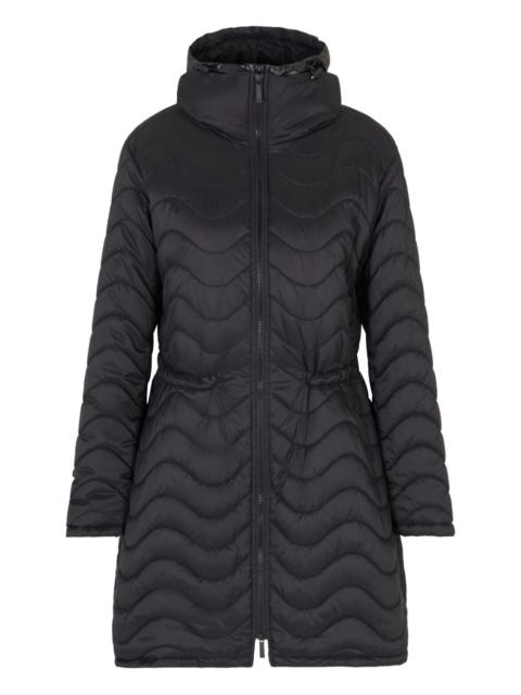 quilted hooded coat