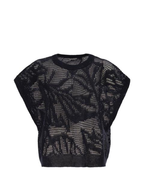 crew-neck sequin top