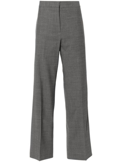 pressed crease straight-leg trousers