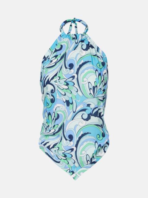 Raya printed halterneck top