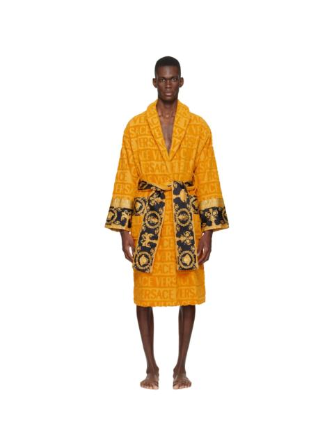 Yellow 'I Heart Baroque' Bathrobe