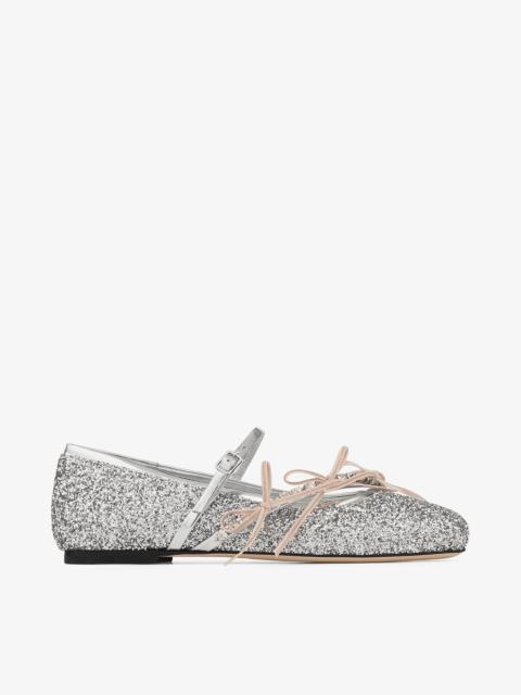 Loli Ballerina
Silver and Macaron Powder Glitter Fabric Ballerina Flats