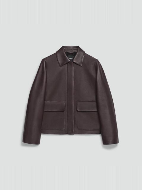 Boxy Patch Pocket Jacket in Leather