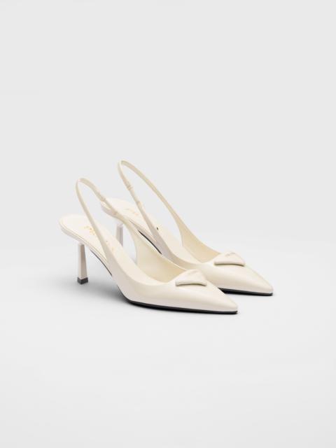 Patent leather slingback pumps