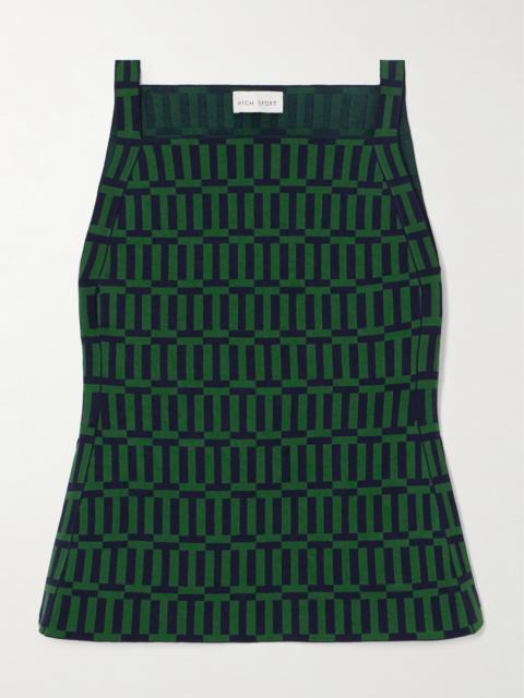 Asher Cotton-blend Jacquard Tank