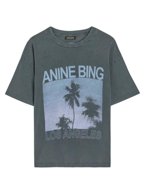 Anine Bing Palms Printed Cotton T-shirt