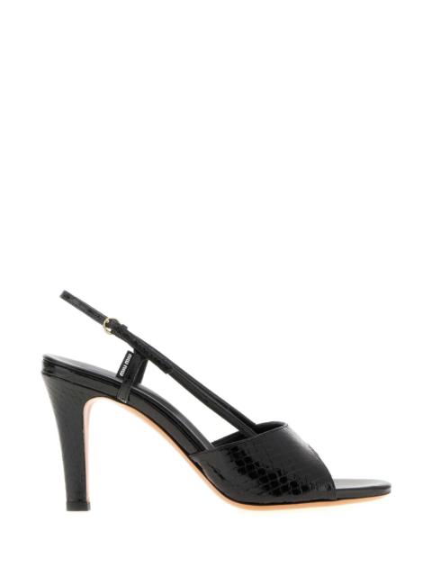 Black Leather Sandals Nero Homalopsisbuccata Sandali