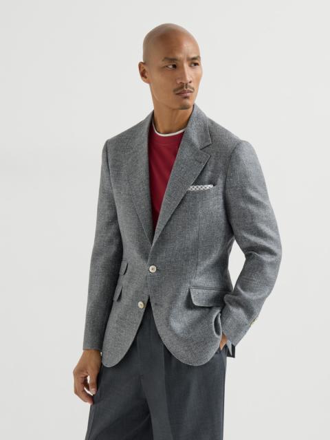Silk, linen and wool hopsack deconstructed Cavallo blazer