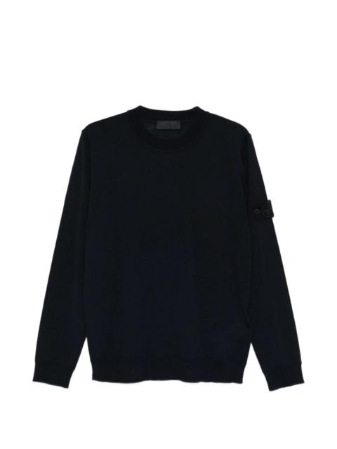 logo-patch crew-neck sweater