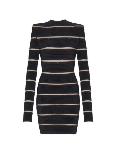 glitter striped bodycon dress