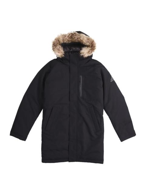 adidas Utility Down PK Outdoor mid-length hooded down Jacket Black EH3975