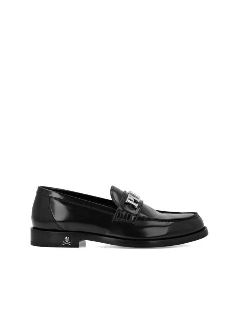 logo-plaque loafers