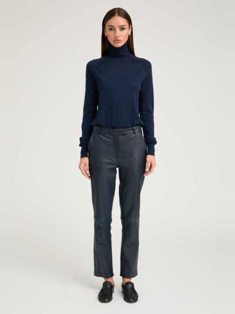 MIDNIGHT LEATHER SOPHIA CIGARETTE TROUSERS