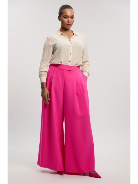 Plus Size Soft Tailored Wide Leg Trouser