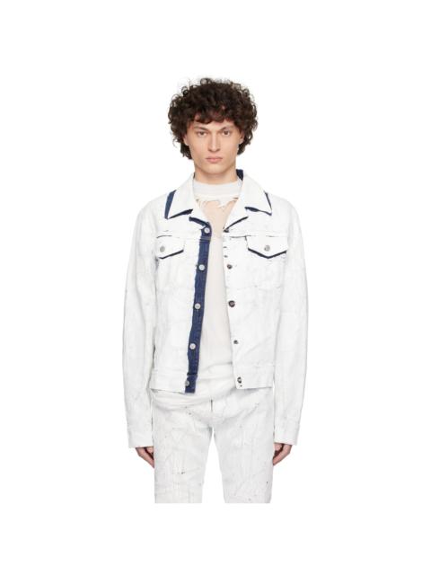 White Sports Denim Jacket