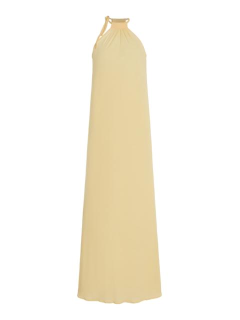 Spikelet Crepe Maxi Dress yellow