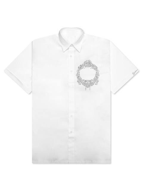 SHORT SLEEVE MILITARY SHIRT - WHITE