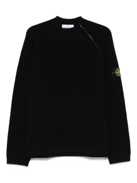 side-zip logo-patch jumper