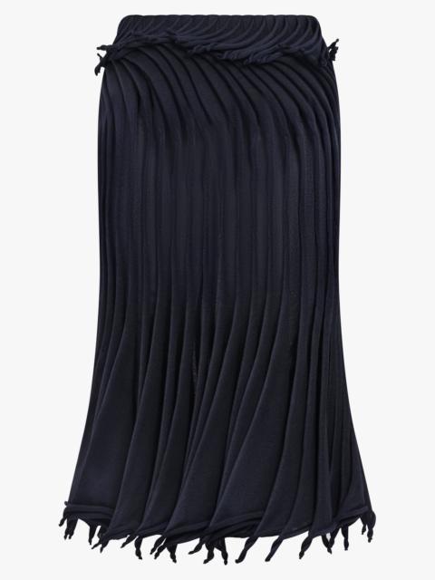 LOW-WAIST GRADIENT 3D PLEAT MIDI SKIRT | MIDNIGHT