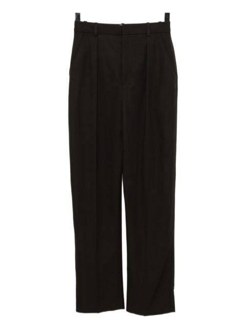 pleated straight-leg trousers