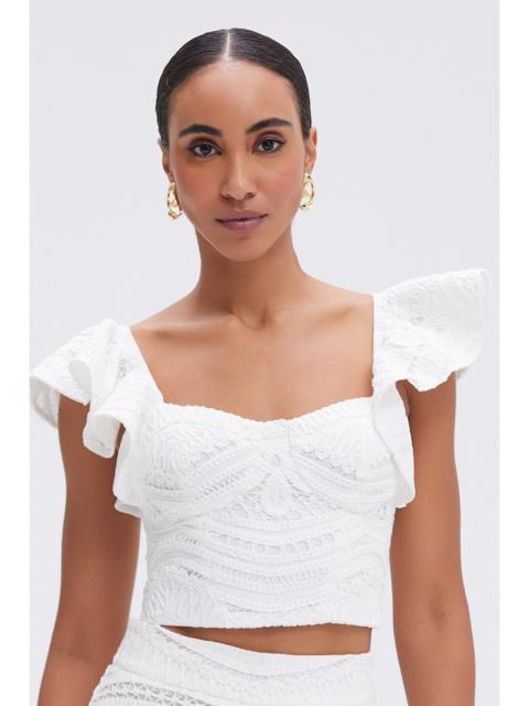 RHYTHMIC LACE FLUTTER TOP