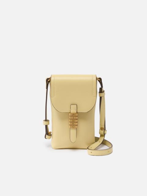 LEATHER SMARTPHONE CASE WITH SHOULDER STRAP AND LOGO