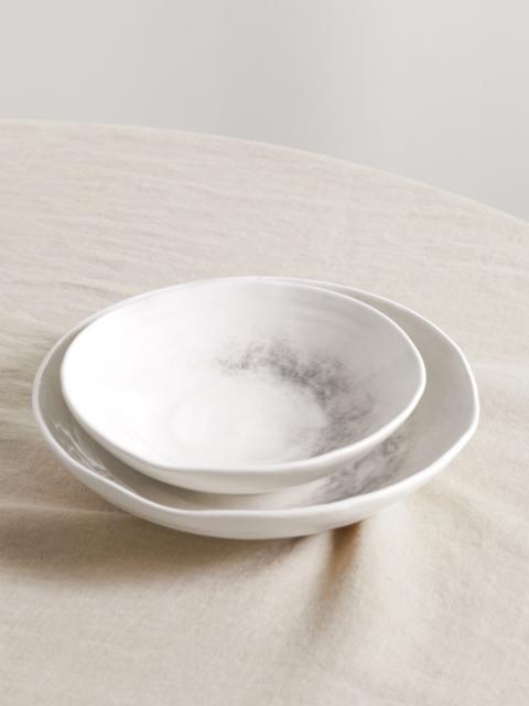 Set Of Two Glazed Ceramic Bowls