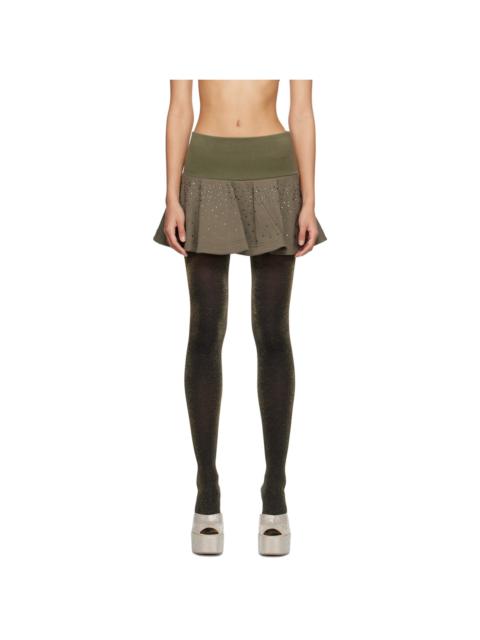 Green Rhinestone Miniskirt