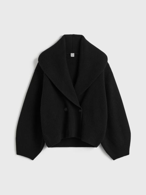 Shawl-lapel cardigan black