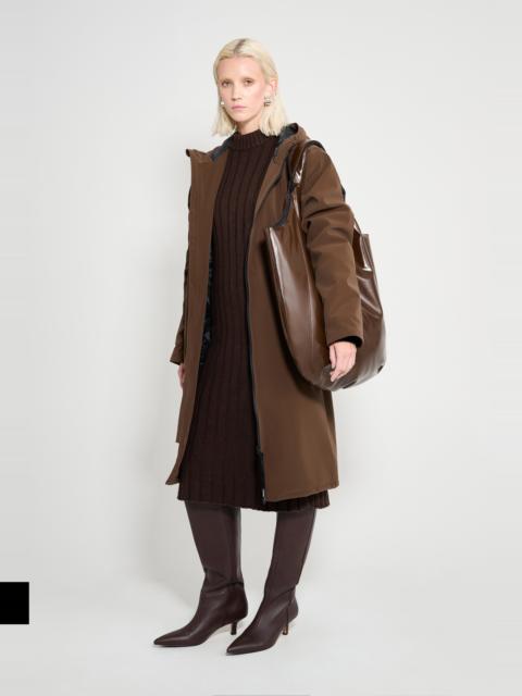Stockholm Long Matte Winter Coat Dark Brown