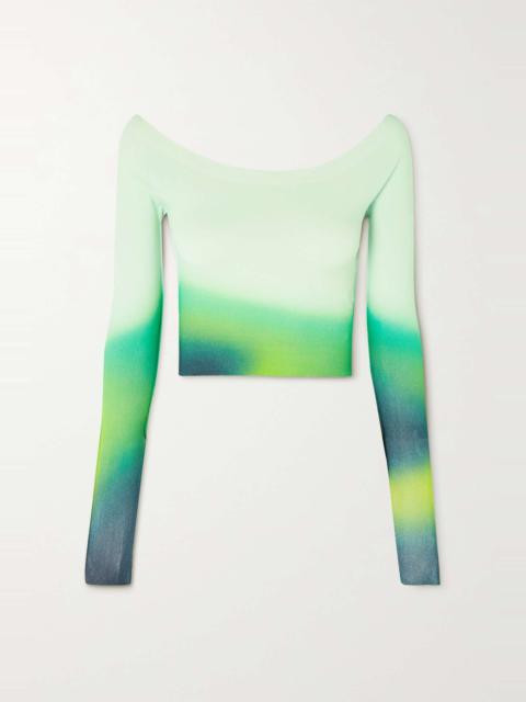 Printed stretch-knit top