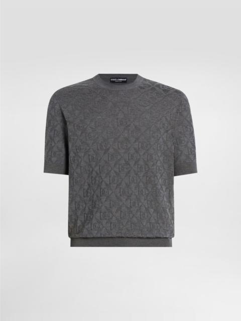 Silk crewneck pullover