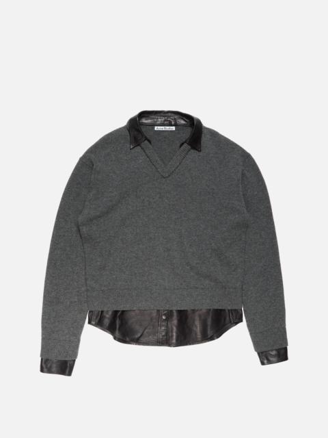 Layered wool jumper - Grey