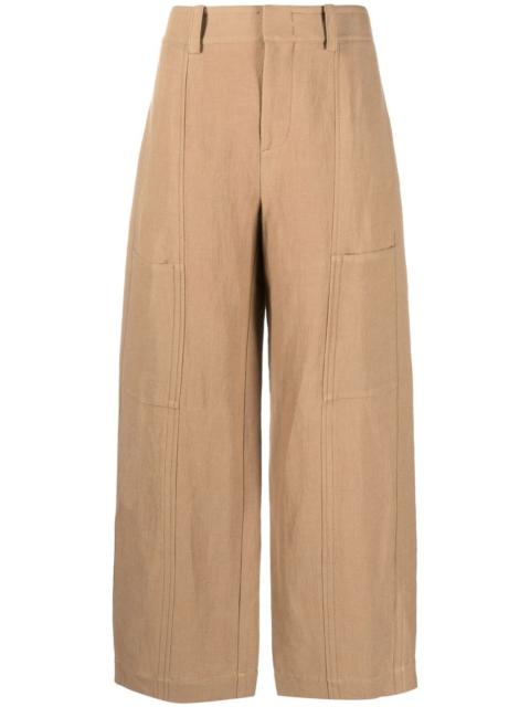 one tone-patch wide-leg trousers