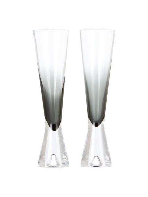 Black Tank Champagne Glass Set