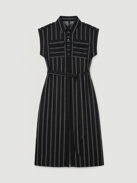 Plus Size Bold Stripe Cotton Woven Maxi Shirt Dress