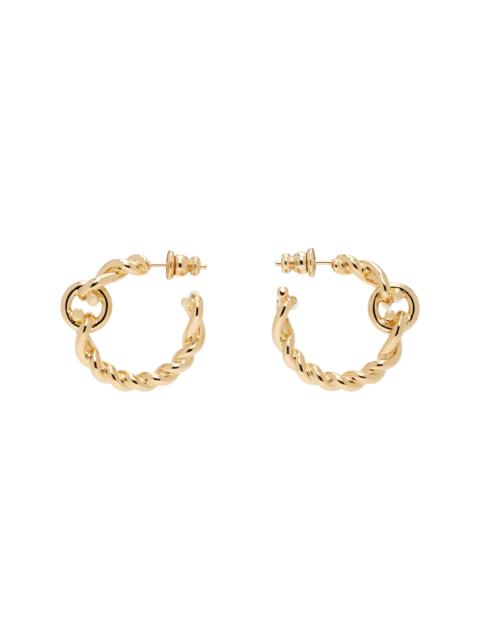 Twisted Chain Gancini Hoop Earrings