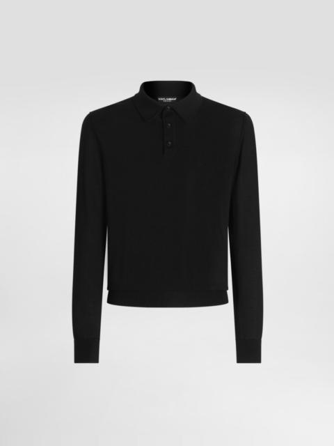 Fine-gauge cashmere polo shirt
