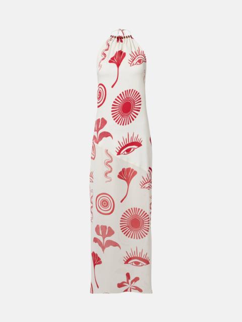 Accasia checked embellished maxi dress