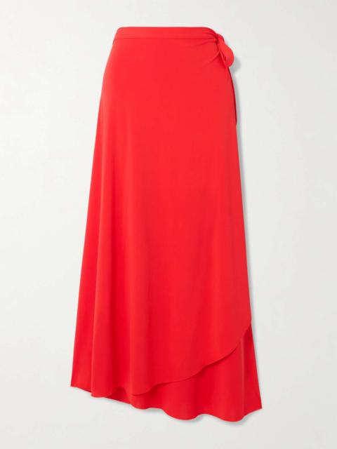 Julieta stretch-jersey midi wrap skirt