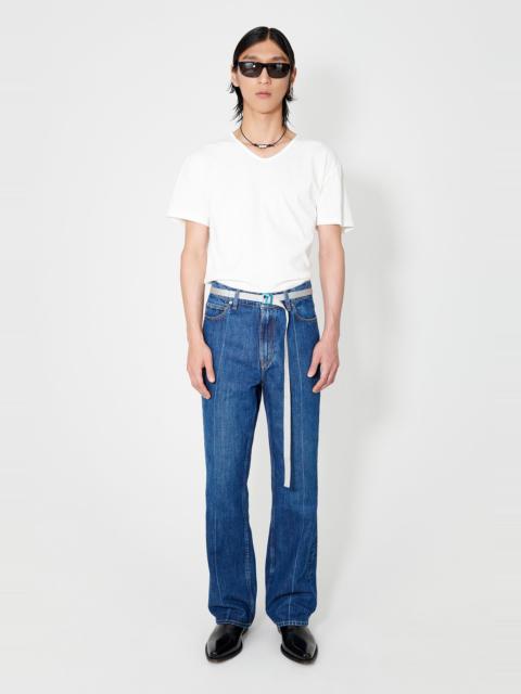 ★関税込★OUR LEGACY★BOOT CUT Mid Blue Crease Denim ★ OUR LEGACY - BOOT CUT MID BLUE CREASE DENIM – SOLAR MTP
