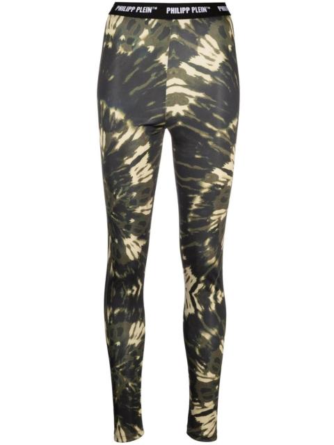 tie-dye high-rise leggings