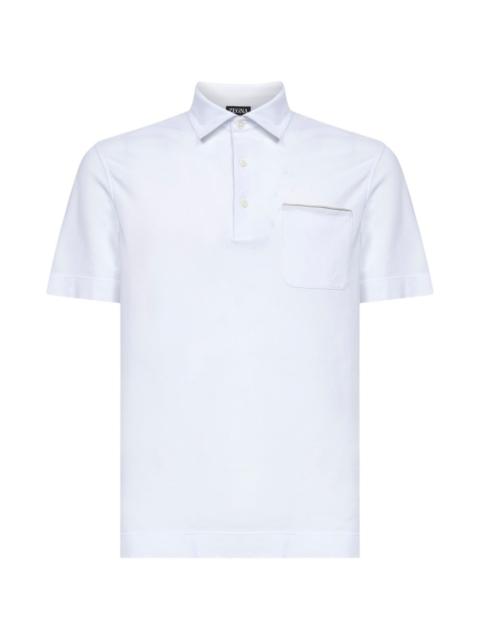 chest pocket-trim polo shirt
