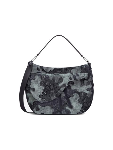 Dior x Peter Doig Saddle Soft Bag Denim Camouflage Jacquard