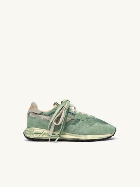 REELWIND SNEAKERS SUPER VINTAGE IN NYLON AND SUEDE COLOR HUNTER GREEN
