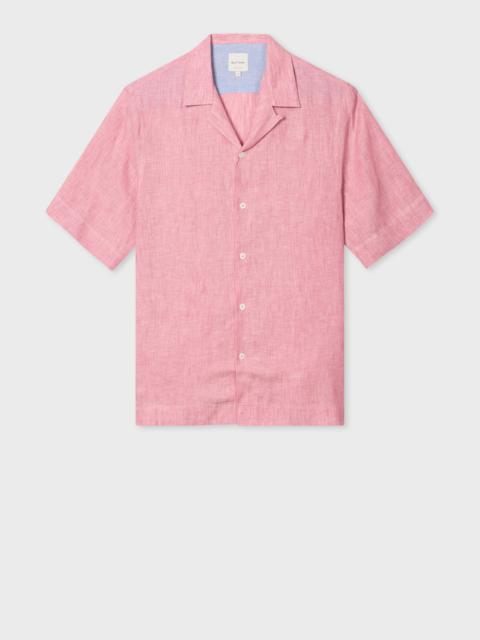 Pink Linen Short-Sleeve Shirt