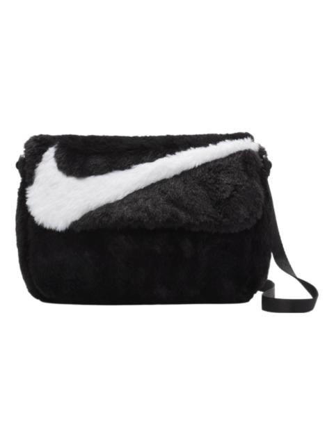 Nike Sportswear Futura 365 Faux Fur Crossbody Bag 1L 'Black White' FB3048-010