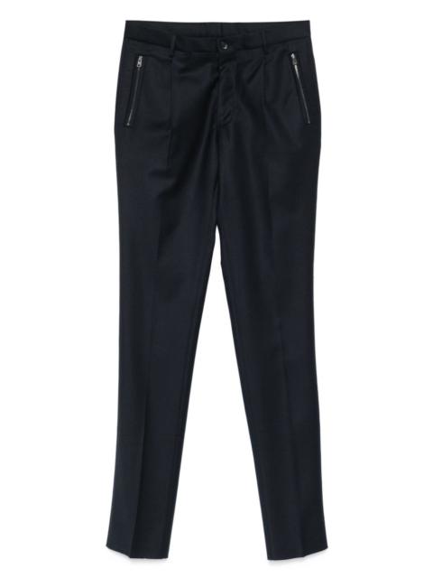 zip-pocket pleated trousers