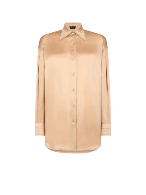 STRETCH SILK SATIN RELAXED FIT SHIRT