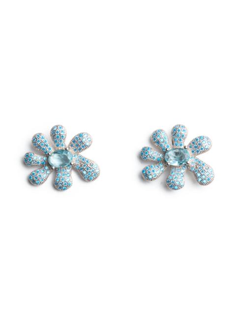 SKY PAVE SQUASHED BLOSSOM EARRING